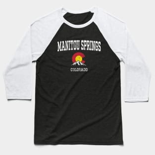 Manitou Springs CO Vintage Athletic Mountains Baseball T-Shirt